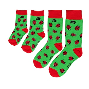 FAMILY PACK | LADYBIRD | Bamboo Socks | Ladybug | Wildlife Socks | British Wildlife Socks | Insect Socks | Green Socks | Novelty Socks | Eco