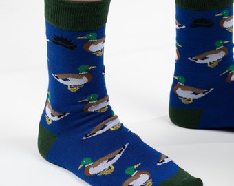 BAMBOO SOCKS | DUCK | Mallard Duck Socks | Blue Socks | His Socks | Her Socks | Eco Socks | Sustainable Socks | Bamboo Socks | Duck Clothes