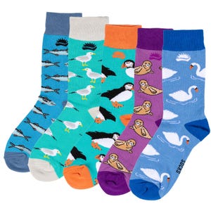 BAMBOO SOCKS | COASTAL | Bundle | Bird Socks | Multipack | Sustainable Socks | Vegan Socks | Nature Socks | Wildlife Socks | Gift Idea | Sea