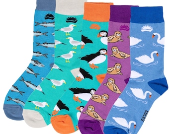 BAMBOO SOCKS | COASTAL | Bundle | Bird Socks | Multipack | Sustainable Socks | Vegan Socks | Nature Socks | Wildlife Socks | Gift Idea | Sea