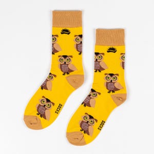 BAMBOO SOCKS | OWL | Bird Socks | Orange Socks | Bamboo Socks | Wildlife Socks | Novelty Socks | Bright Socks | Owl Gifts | Bird Gifts