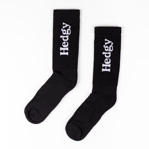 BAMBOO SOCKS | HEDGY | Black Athletic Crew Socks | Made In England | Performance Socks | Eco-Friendly | Certified | Sports Socks | Premium