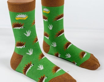 KIDS BAMBOO SOCKS | Hedgehog | Green | Wildlife | Cool Socks | Colourful Socks | Child Socks | Sustainable | Eco Friendly | Gifts