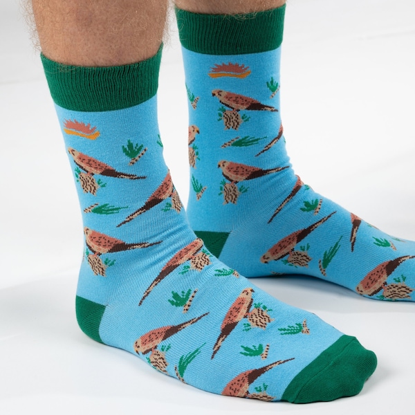BAMBOO SOCKS | KESTREL | Bird Socks | Bamboo Socks | Birds of Prey Socks | Funky Socks | Vegan Socks | Blue Socks | His Socks | Her Socks