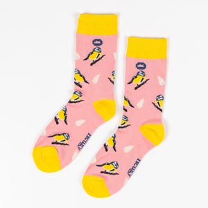 BAMBOO SOCKS | BLUETIT | Bird Socks | Wildlife Socks | Pink Socks | Socks for Him | Socks for Her | Birthday Gift | Novelty Socks | Vegan