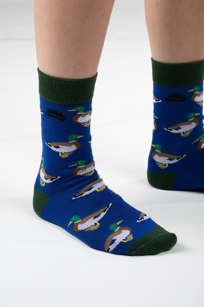BAMBOO SOCKS DUCK Mallard Duck Socks Blue Socks His Etsy