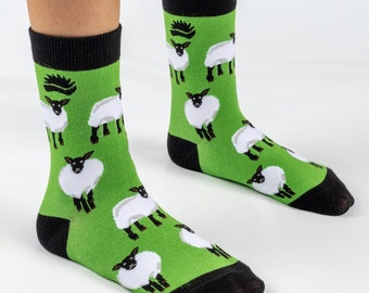 KIDS BAMBOO SOCKS | Sheep | Green | Farm Animals | Cool Socks | Colourful Socks | Child Socks | Sustainable | Eco Friendly | Gifts