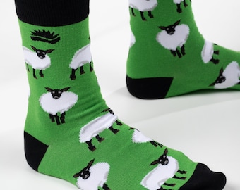 BAMBOO SOCKS | SHEEP | Farm Animal Socks | Green Socks | Sheep Lover | Sheep Gifts | Vegan Socks | Sustainable Socks | Eco Socks | Xmas Gift