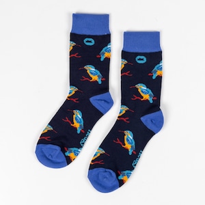 竹製ソックス | カワセミ | 鳥のソックス | クールなソックス | 青いソックス | スマートソックス | ユニセックスソックス | カラフルなソックス | ノベルティソックス | ギフトアイデア