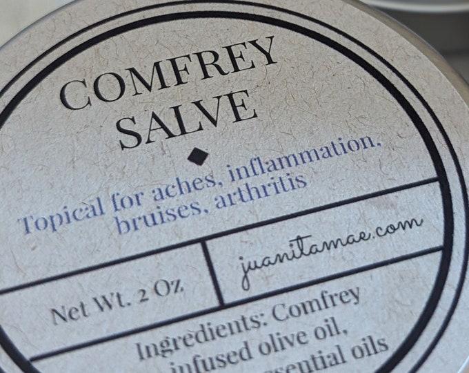 Featured listing image: Comfrey Salve Boneset Salve Knitbone Salve closed loop production from seed to harvest to infusion to creation all by me