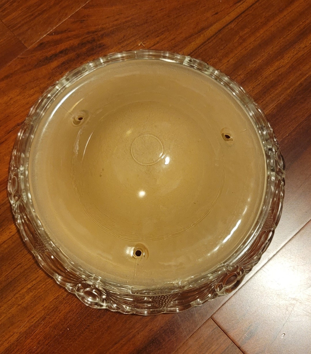 1930s Beige Glass Bowl Light COVER ONLY With Clear Surround Etsy