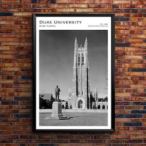 Duke University Chapel, 1900s Black & White Vintage Duke Photo, Duke Blue Devils Decor, Duke Historic Wall Art Poster Print