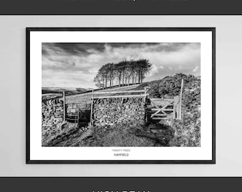 Veinte árboles, Hayfield • Pico alto, El distrito de los picos • Pico oscuro • Impresión Giclée