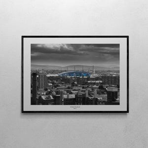 Etihad Stadium Man City Manchester • Giclée Fine Art Heavyweight Print Poster B&W Cityscape Photography