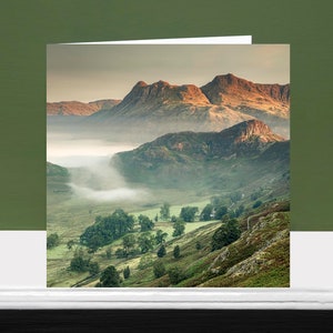 Carte de voeux Langdale Pikes & Side Pike • Région des lacs • Intérieur vierge