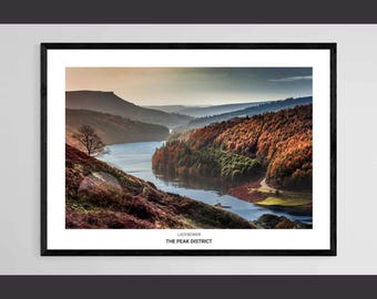 Ladybower Reservoir • Autumn Peak District Derbyshire Giclée Heavyweight Fine Art Print Landscape Photo