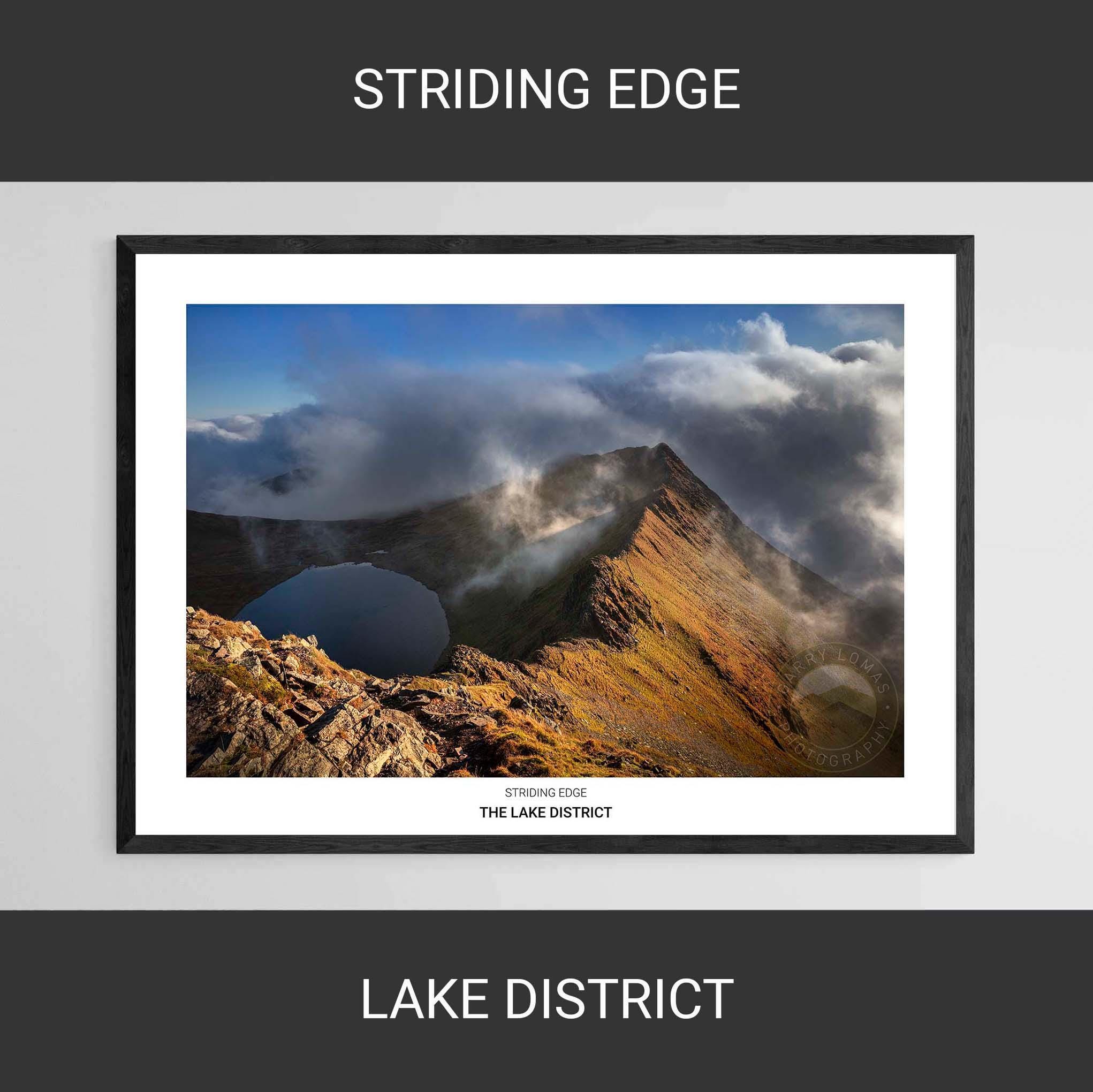 Striding Edge Helvellyn Lake District Lakeland Cumbria Giclée ...