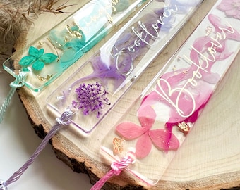 Lesezeichen personalisiert Namen & Blüten, Blumen Lesezeichen, Geburtstagsgeschenk, Einschulung, Schulkind, Schultüte, Lesezeichen Kind