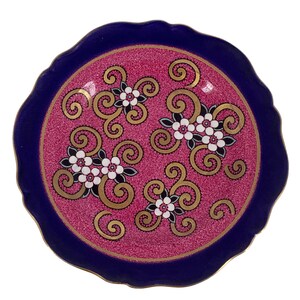 Bishop & Stonier, Bisto, Antique art deco Rare floral enameled plate,