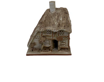 Vintage hand made Cottage by, Rosemary Jones, Dorset UK, signed ceramic art miniture