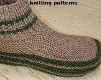 Knitted slippers // Instructions for knitting patterns in PDF format in English