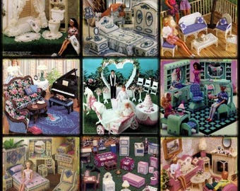 Fashion Doll House Furniture Plastic Canvas ( 10+ in 1 ) in PDF format in English