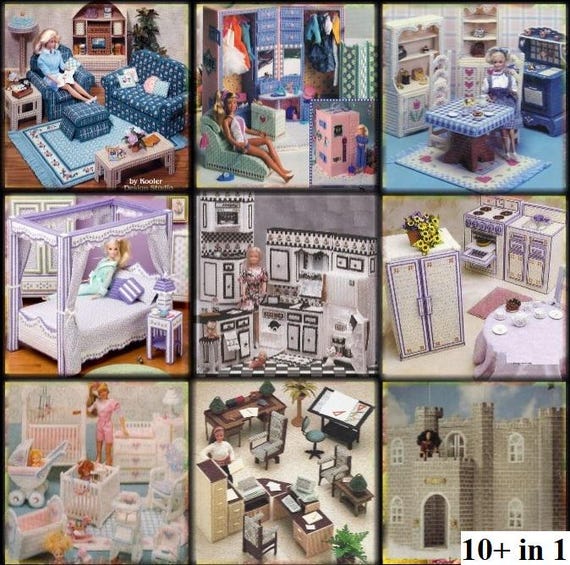 Fashion Doll House Furniture Plastic Canvas 10 in 1 in PDF Format in English Etsy UK