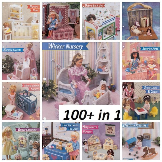 Fashion Doll Plastic Canvas Club Pattern ( 100+ in 1 )  in PDF format  in English