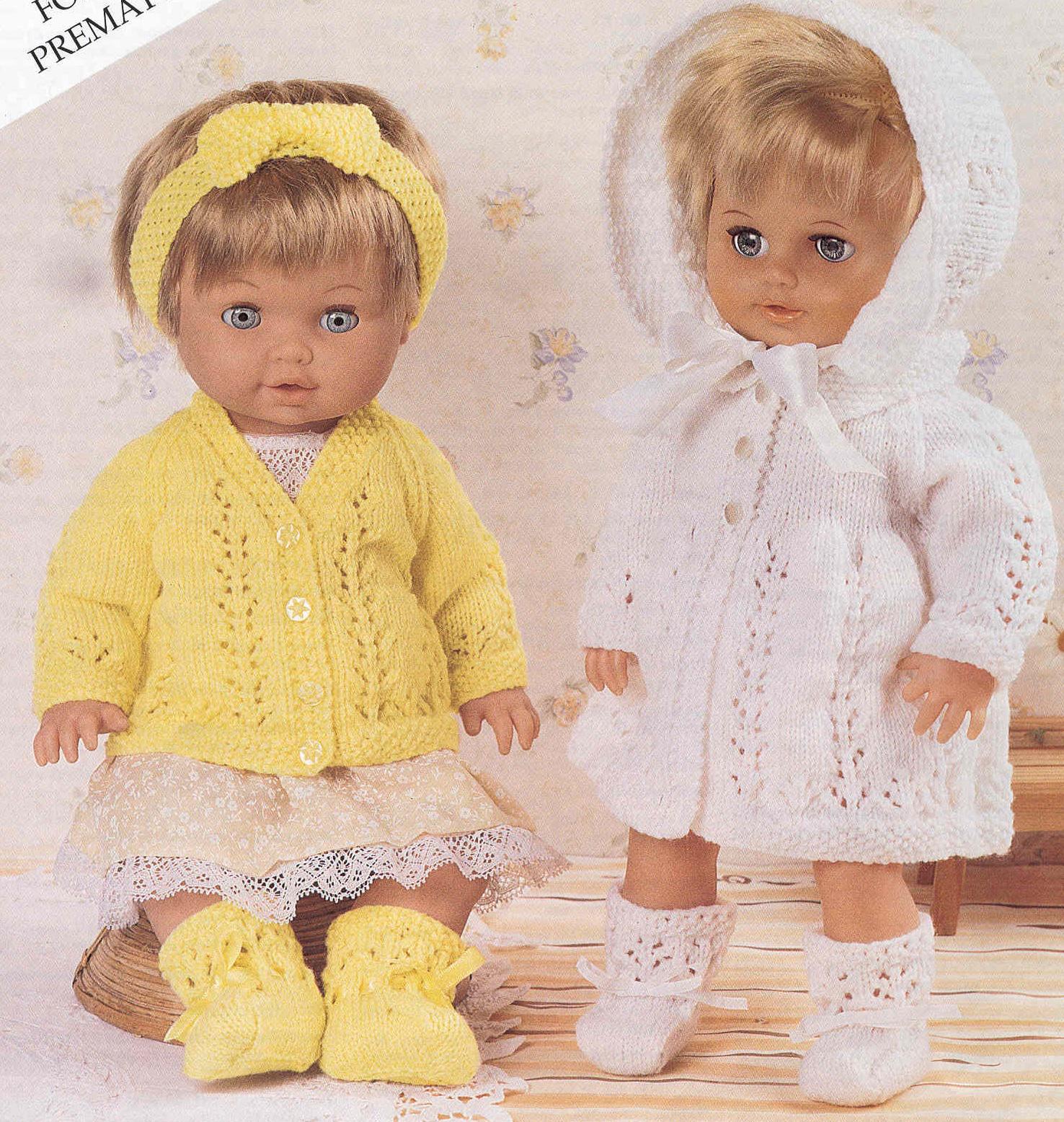 Vintage Knitting Pattern Dolls Clothes Outfits Baby Reborn Dolls (20 ...