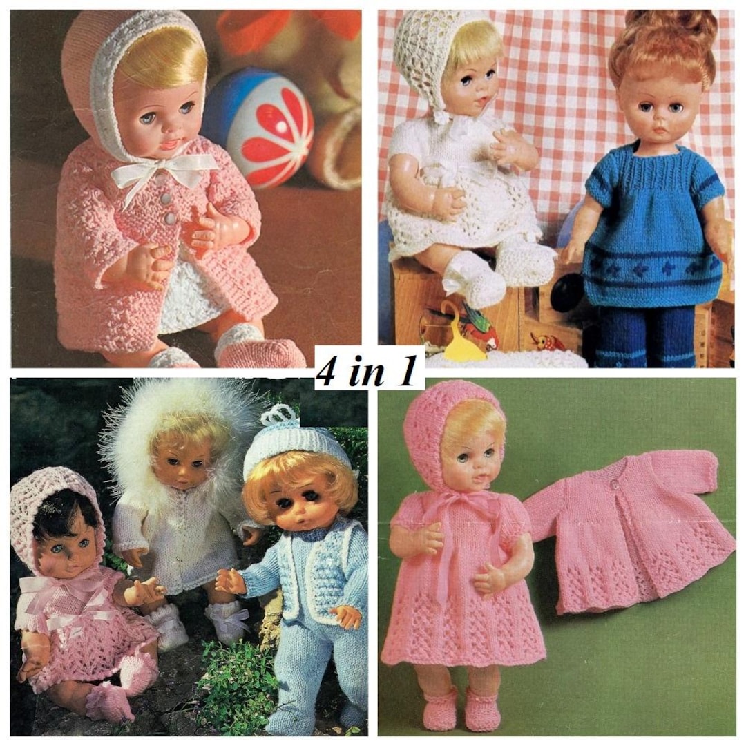 Vintage Knitting Pattern Dolls Clothes Outfits Baby Reborn Dolls in PDF ...