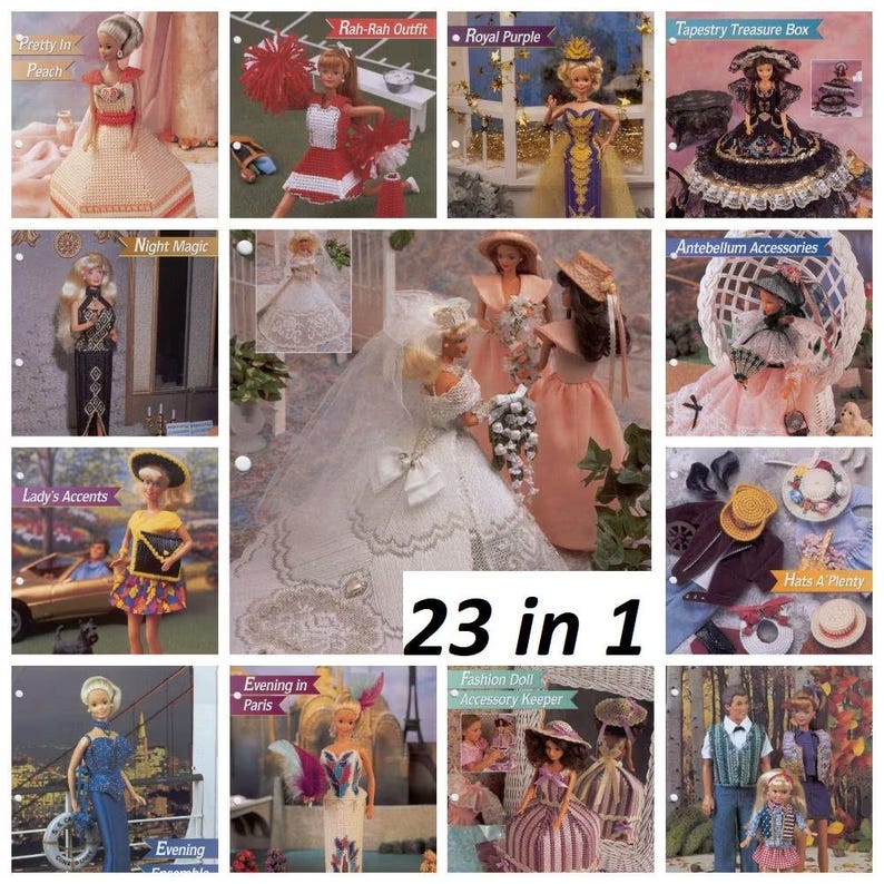 Fashion Doll Plastic Canvas Club Pattern ( 100+ in 1 ) in PDF format in English image 3