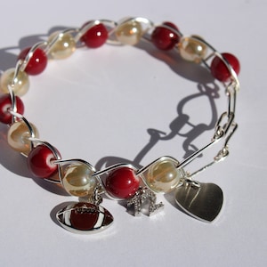 Football Bracelet, Team Bracelet, Football Team Bracelet, College Football Bracelet, Football Mom, Football Charm Bracelet, NFL Jewelry