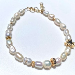 Freshwater Pearl Bracelet, Sun Pearl Bracelet, Gold Bracelet, Beaded Bracelet,Dainty Bracelet, Dainty Jewelry, Gold Jewelry, 14K Gold Filled