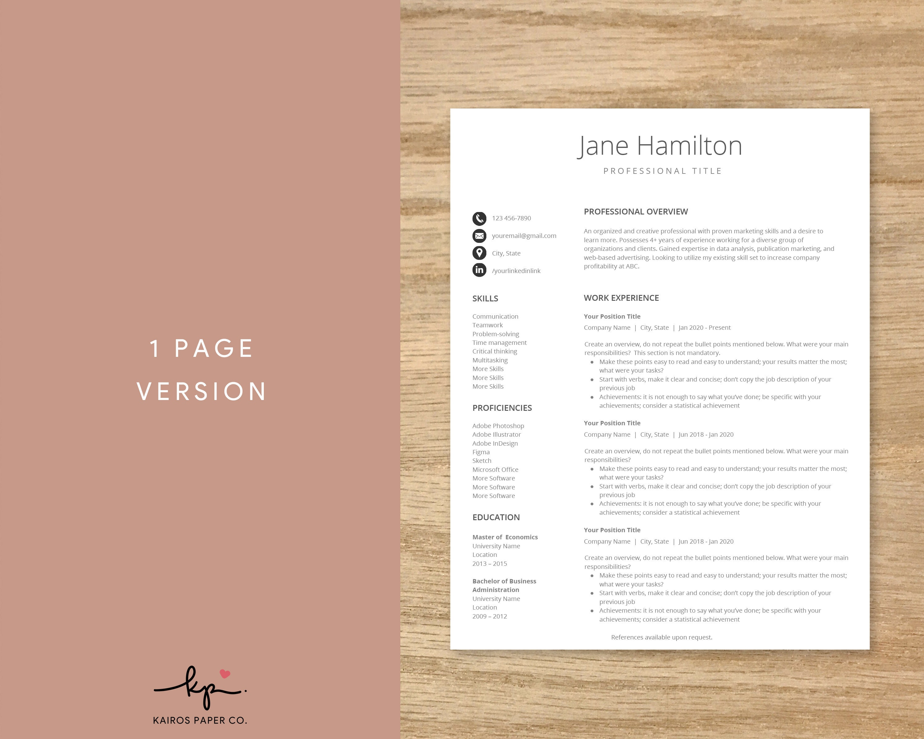 Resume Template | Professional Modern Resume Template for Google Docs ...