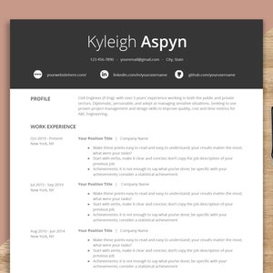 Resume Template | Professional Modern Resume Template for Google Docs, Word, Clean Minimalist Resume Template 2022, ATS Friendly CV Template