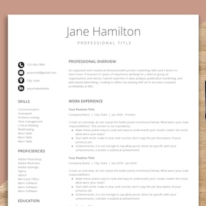 Resume Template | Professional Modern Resume Template for Google Docs, Word, Clean Minimalist Resume Template 2022, ATS Friendly CV Template