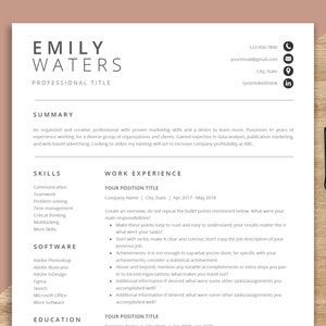 Resume Template | Professional Modern Resume Template for Google Docs, Word, Clean Minimalist Resume Template 2022, ATS Friendly CV Template