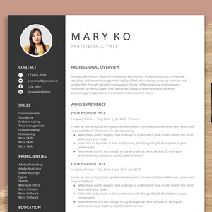 Resume Template | Professional Modern Resume Template for Google Docs, Word, Clean Minimalist Resume Template 2022, ATS Friendly CV Template