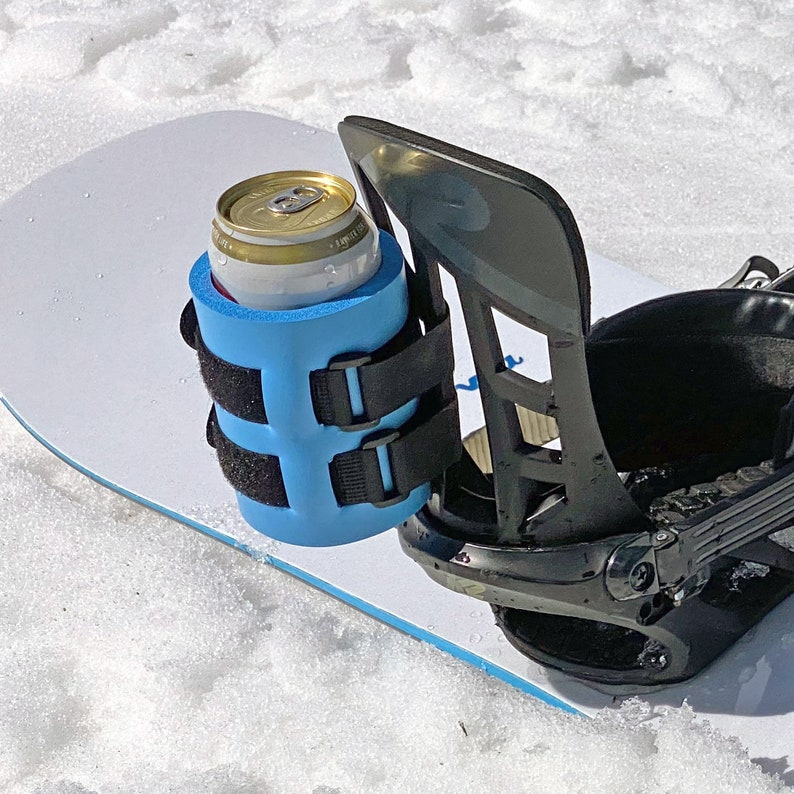 Beer Binding Pro Strapped to Snowboard Binding on Snow