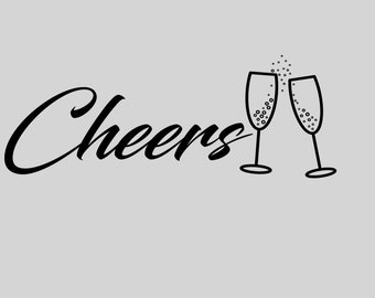 Cheers and glasses SVG files Cricut/Silhouette