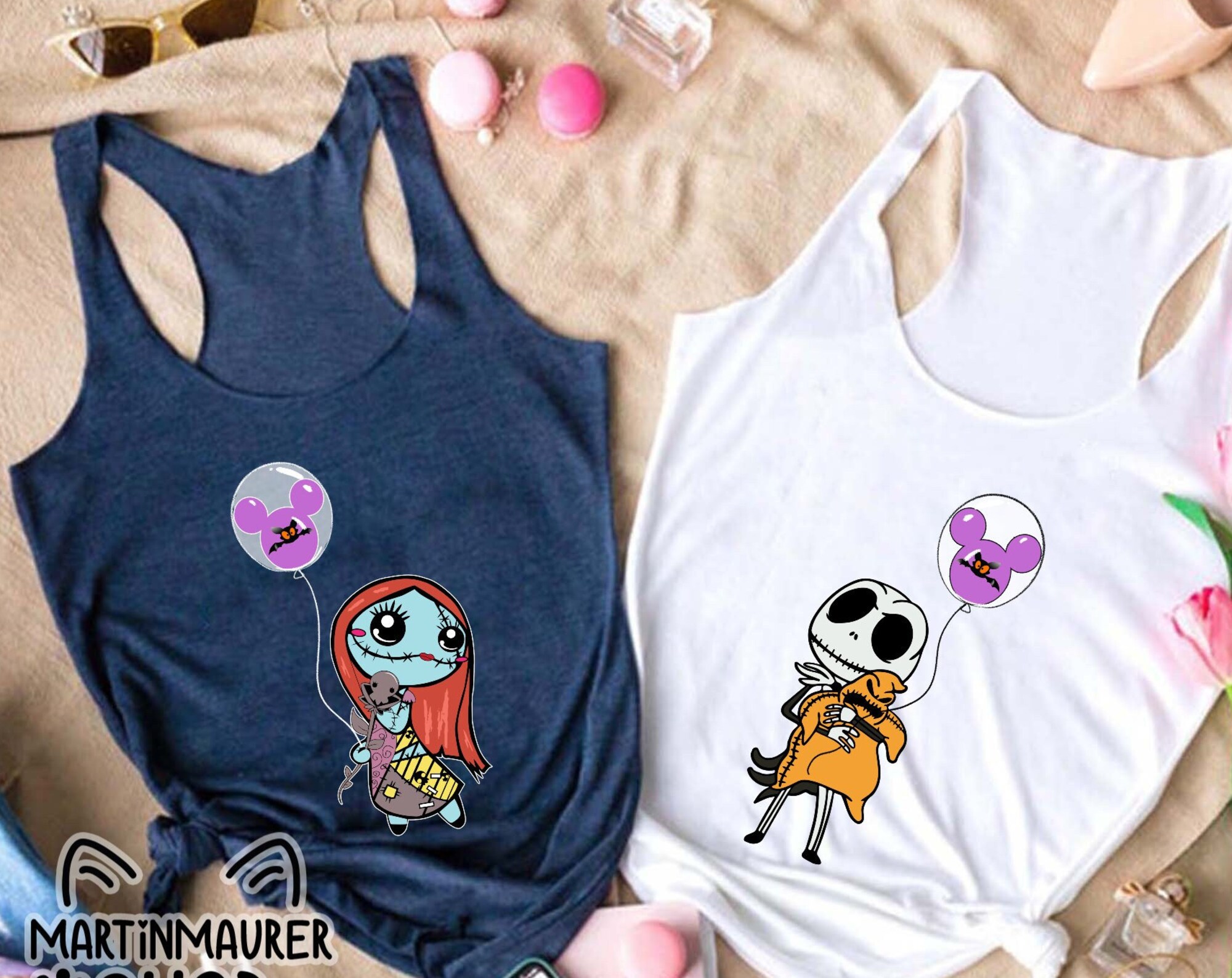 Discover Jack and Sally Tank, Her Sally His Jack, Halloween Couples Tanks, Disney Matching tee, Nightmare Before Christmas, Honeymoon Tank, DL-220702