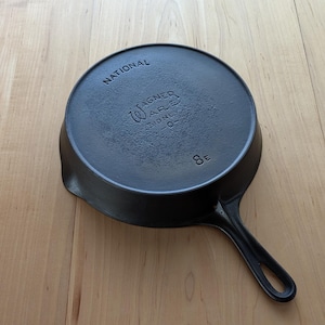 Wagner Ware/National Dual Branded #8 Cast Iron Skillet w/ Heat Ring
