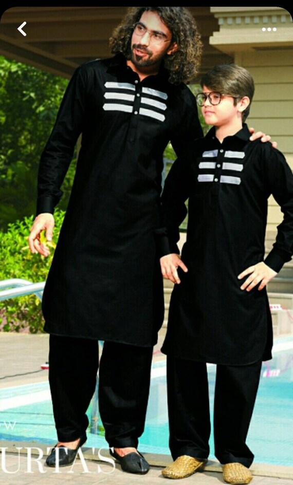 Pathani kurta pajama black colour sales