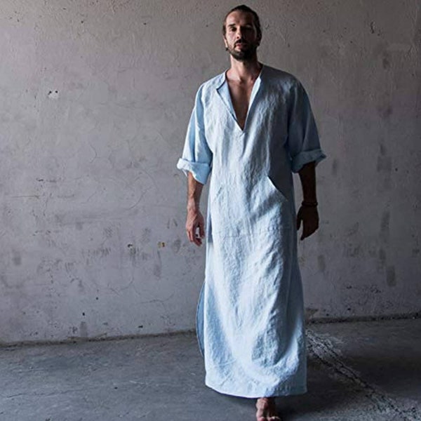 Men's kaftan. Men's robe,indian men's robe kaftan,long kaftan. Linen kaftan unisex kaftan, long kaftan,Man Kaftan,Man Outfit, Man's Clothing