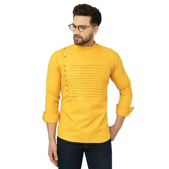 Men's Short Kurta Hand Made Kurta Indian Kurta Short Etsy