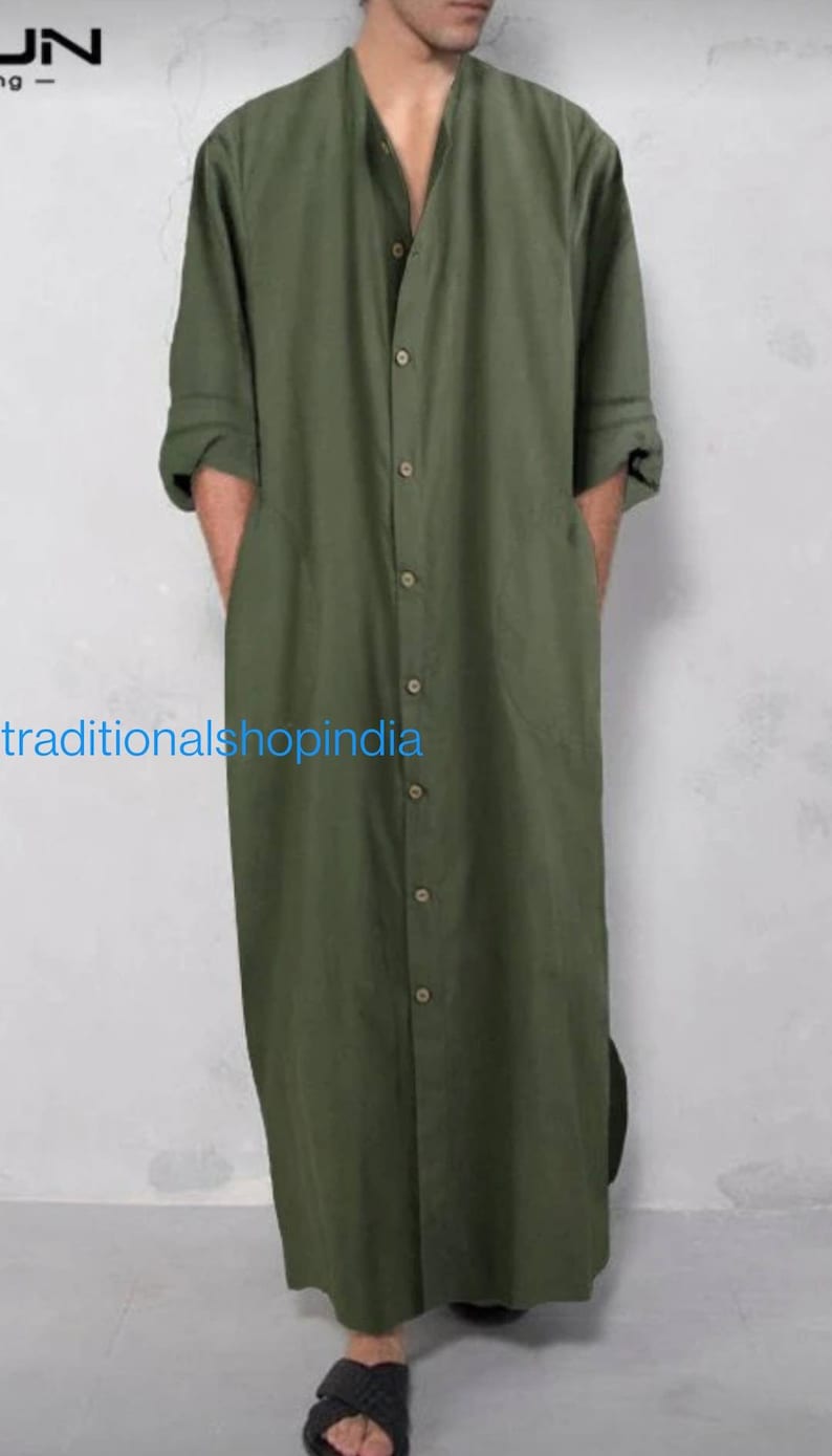 Men's Kaftan. Men's Robe,indian Men's Robe Kaftan,long Kaftan. Linen ...