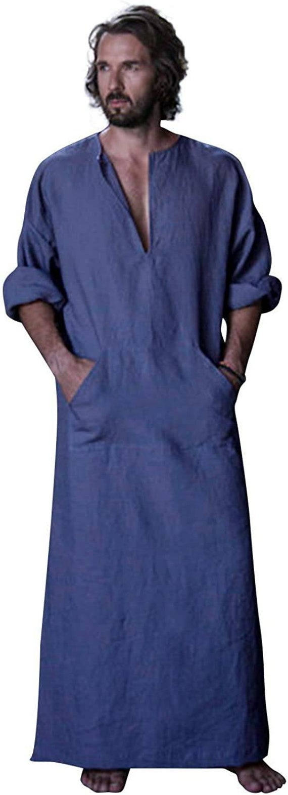 Muslim Men Clothing Saudi Arab Long Sleeve Islamic Kaftan Robe Long Shirt  Dress | eBay