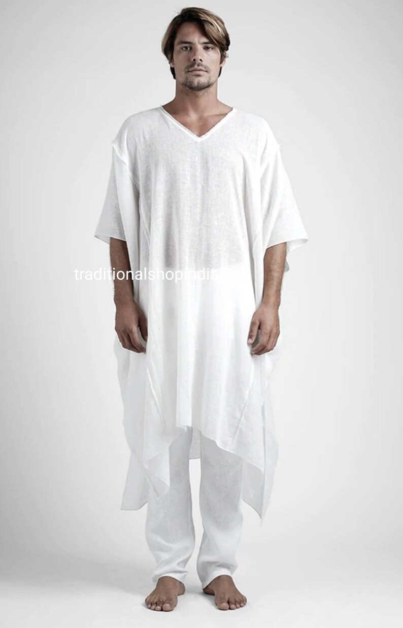 Indian Men's Robe Kaftan, Long Kaftan, Hand Made Kaftan, Unisex Kaftan