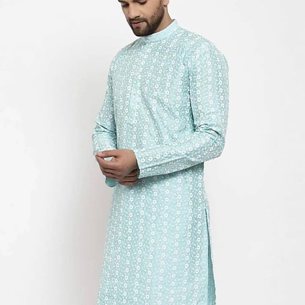 Men's traditional Chikan Kari kurta wedding kurta kurta for man good and best quality