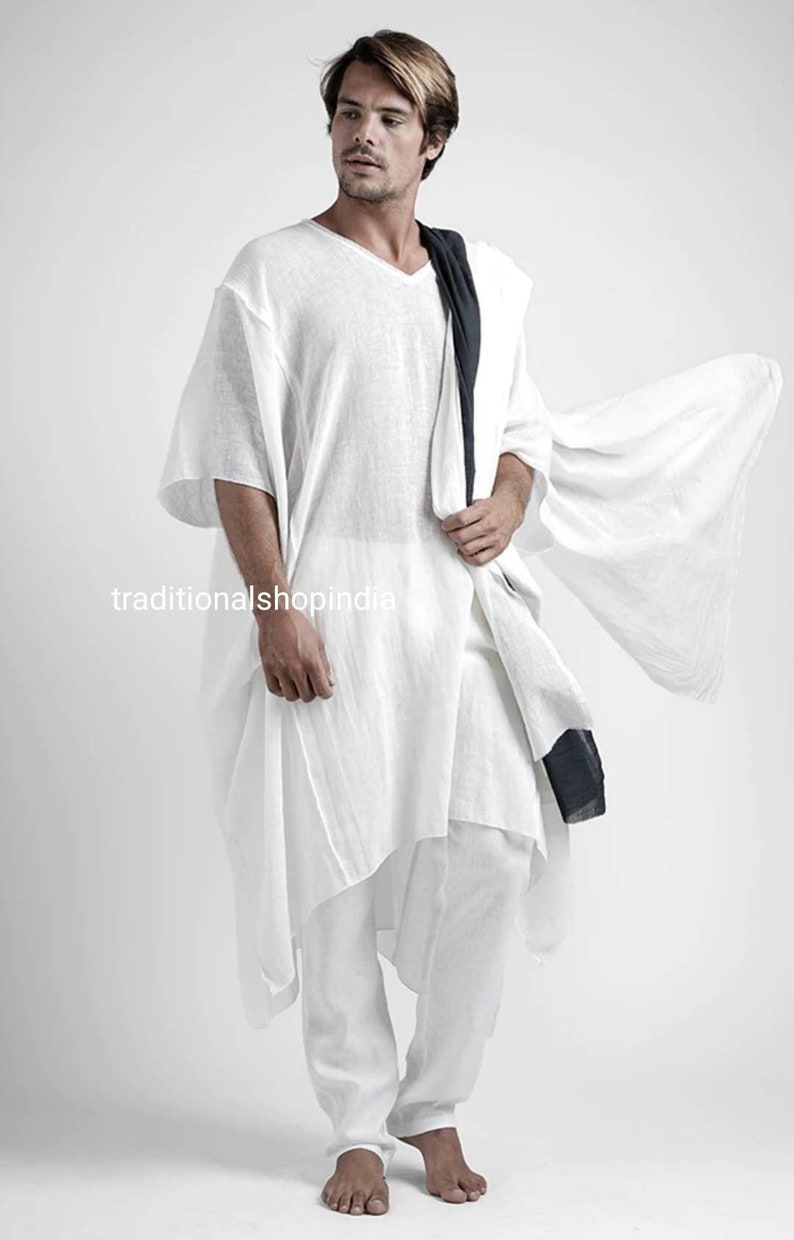 Indian Men's Robe Kaftan, Long Kaftan, Hand Made Kaftan, Unisex Kaftan